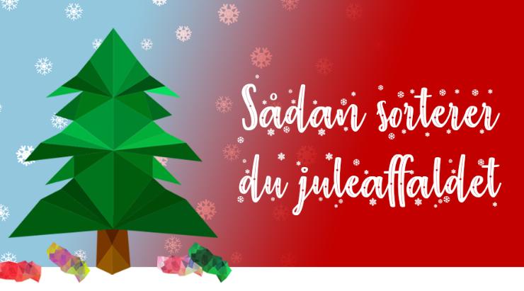 Grafik med juletræ, gaver og teksten 