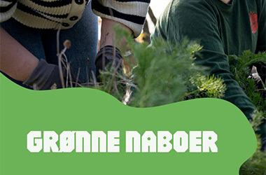 To personer sår planter + teksten: Grønne naboer