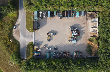 Luftfoto af Hvorslev genbrugsplads